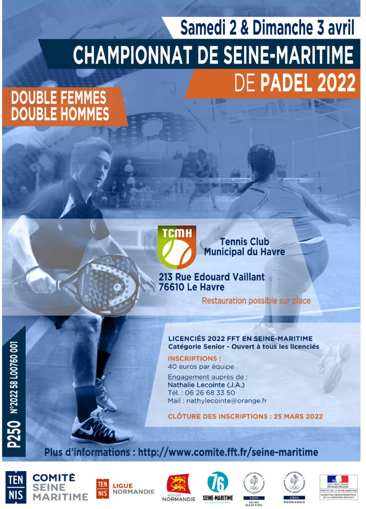 Championnat de Seine Maritime de Padel 2022 au TCMH !